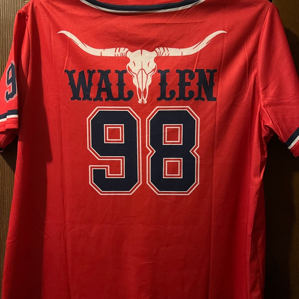 Morgan Wallen 98 Braves Women's Pink Button-Up Jersey - Picture 3 of 5